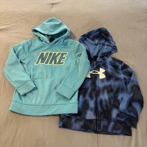 Lot Of 2 Hooded Athletic Track Jackets Sweatshirts Youth Size 5/6‎